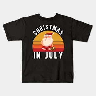 Christmas In July T-Shirt Funny Santa Summer Beach Vacation Kids T-Shirt